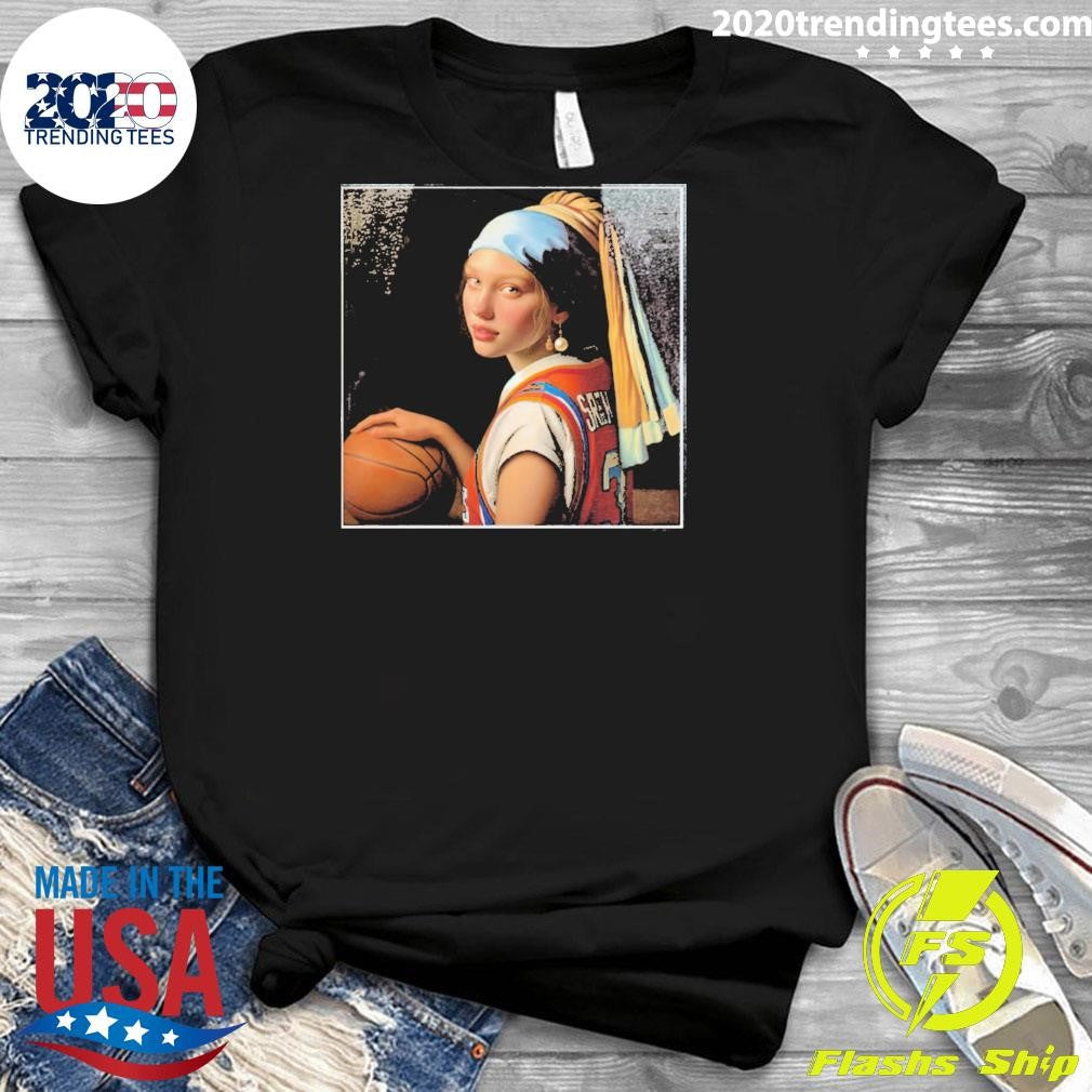 Court Elegance Pearl Earring Girl’s March Madness Shirt