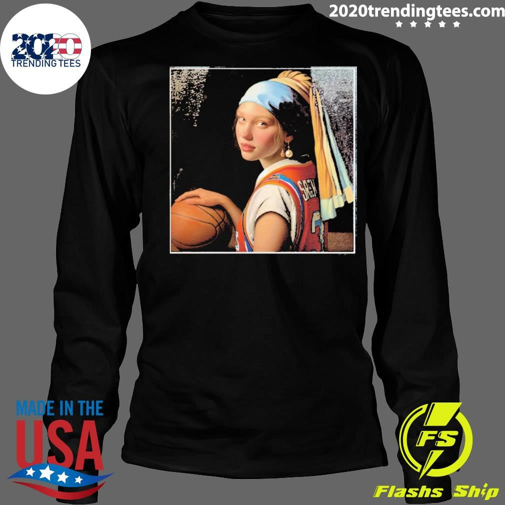 Court Elegance Pearl Earring Girl’s March Madness Shirt
