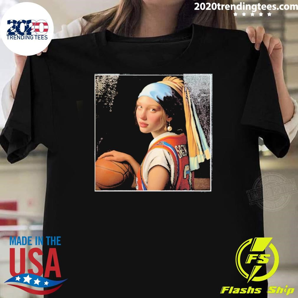 Court Elegance Pearl Earring Girl’s March Madness Shirt