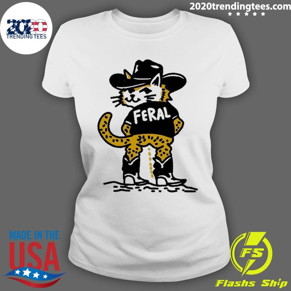 Cowboy Cat Feral Funny Shirt