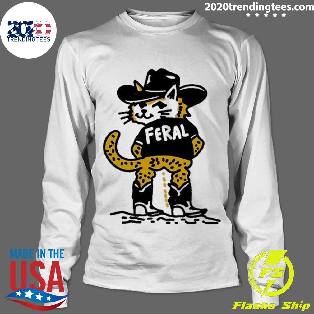 Cowboy Cat Feral Funny Shirt