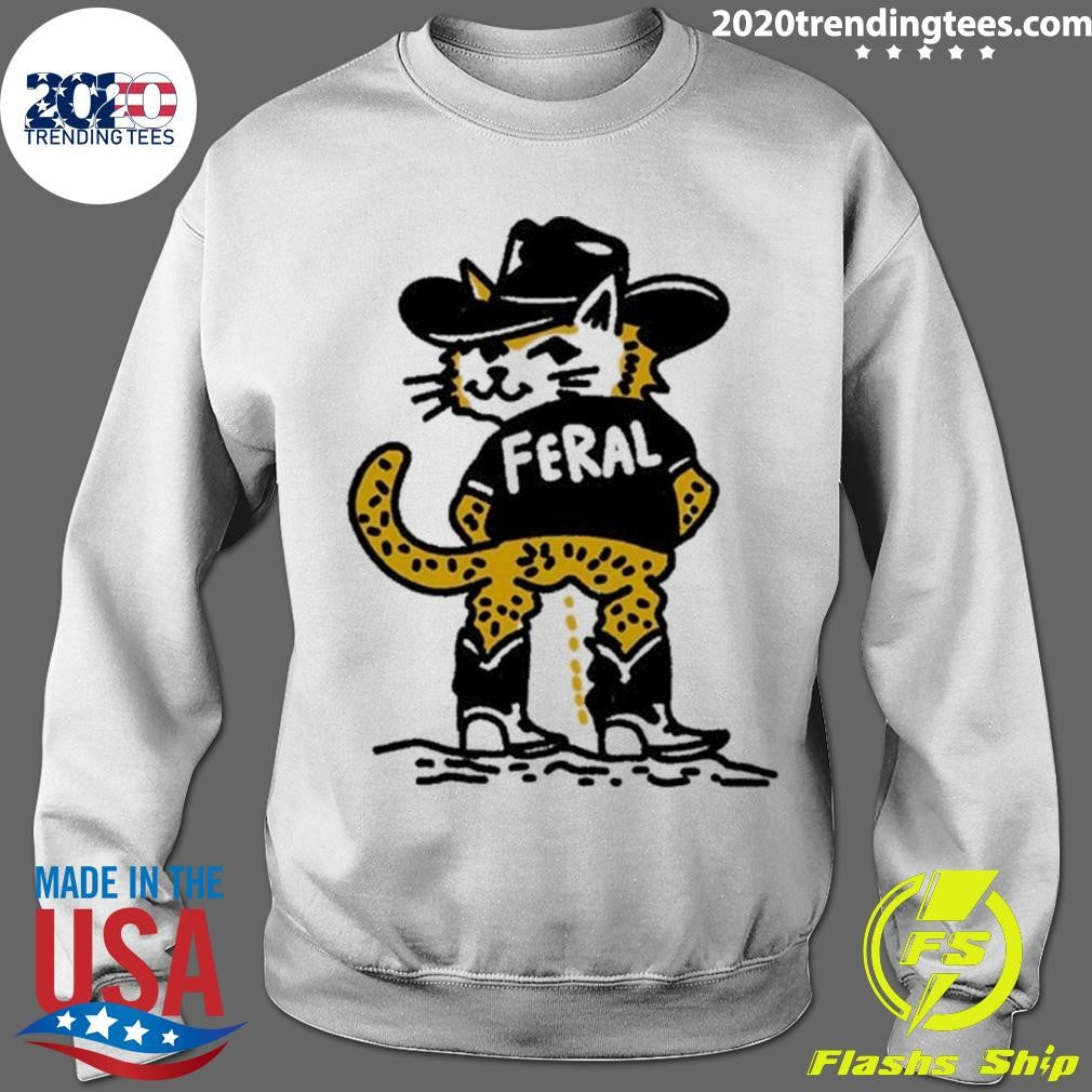 Cowboy Cat Feral Funny Shirt