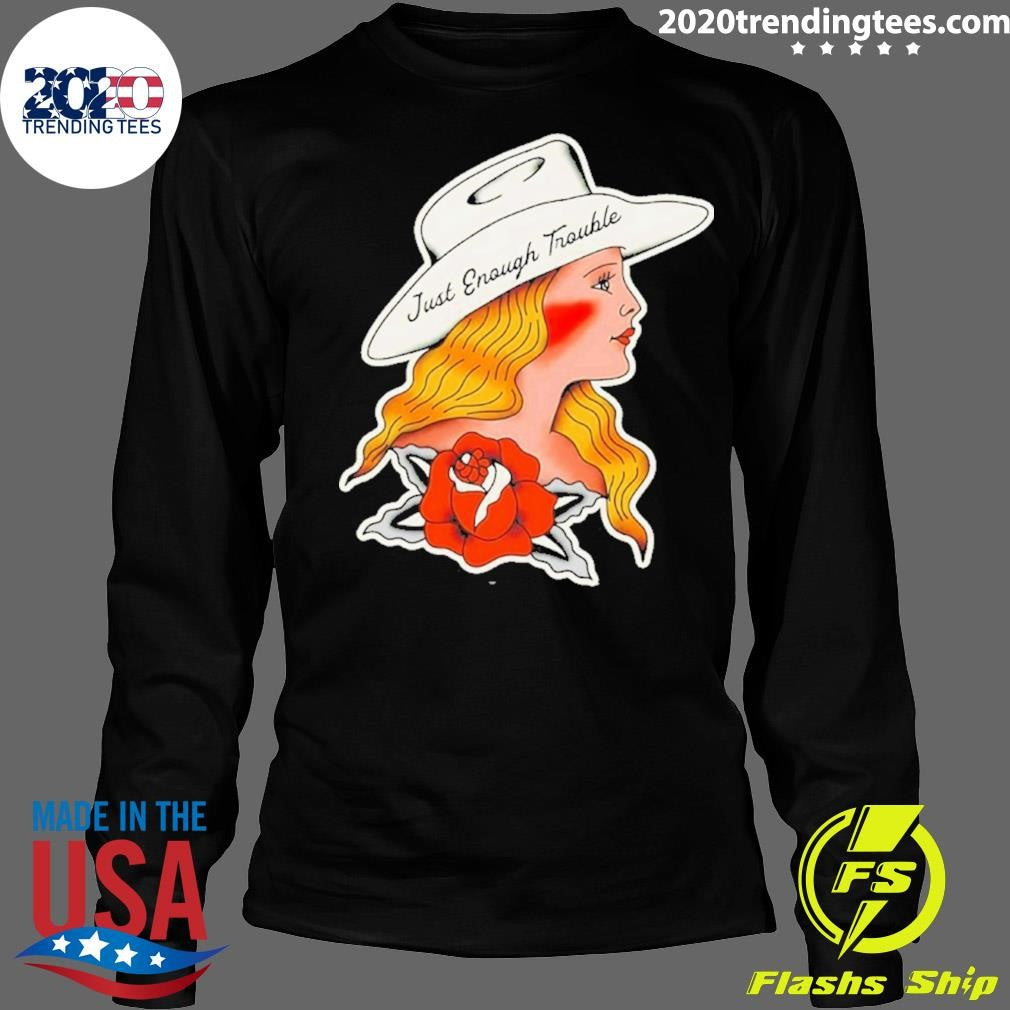 Cowgirl Western Just Enough Trouble Graphic Shirt