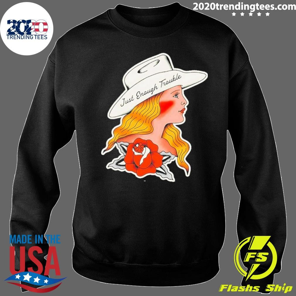 Cowgirl Western Just Enough Trouble Graphic Shirt