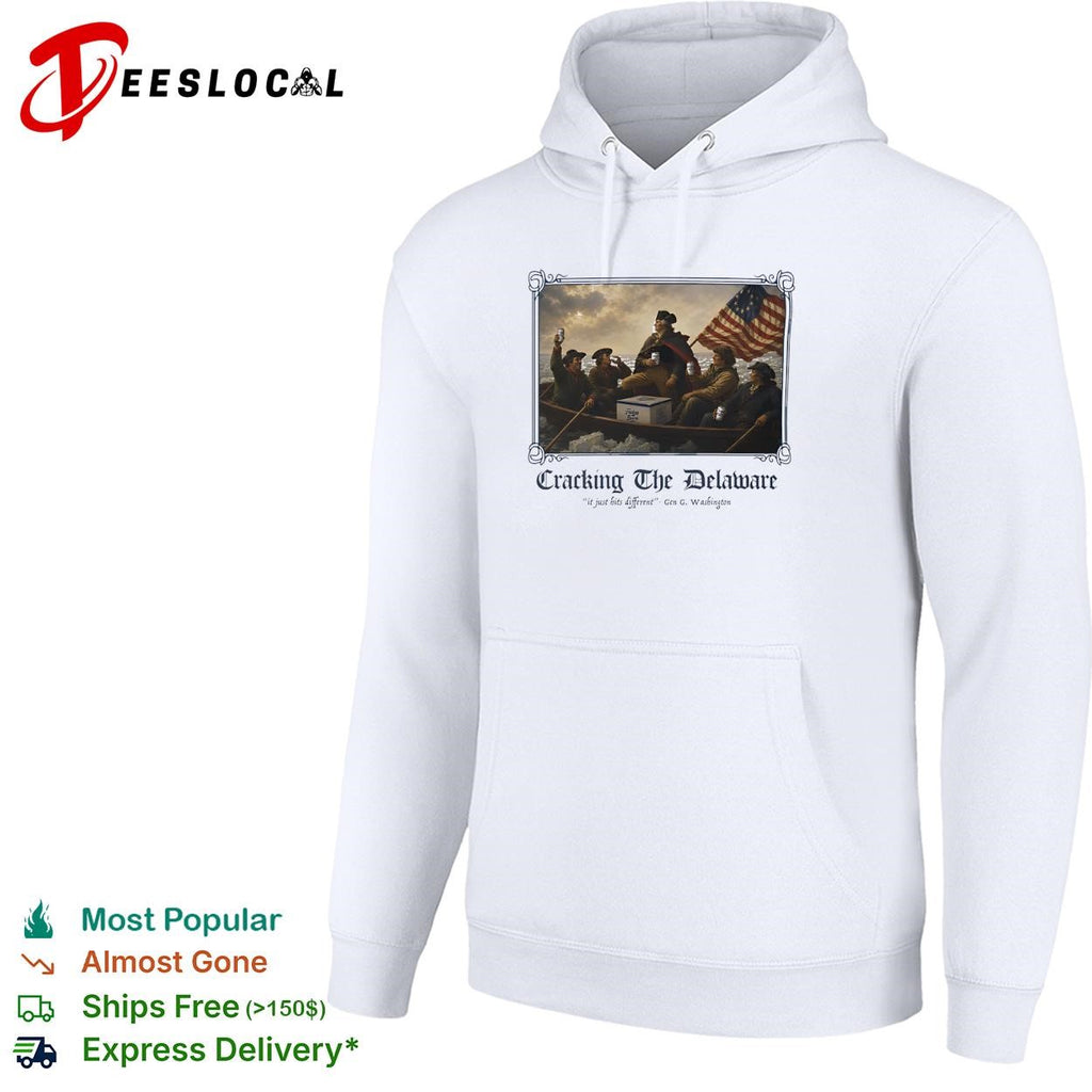Cracking the Delaware George Washington crossing river beer parody graphic shirt
