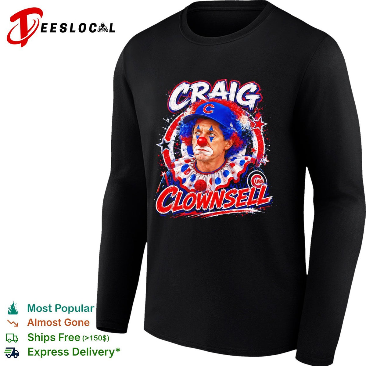 Craig Counsell Chicago Cubs clown Clownsell shirt