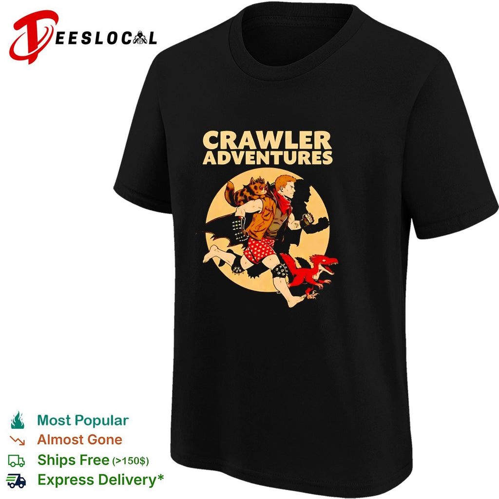 Crawler Adventures fantasy dungeon character running creatures shirt