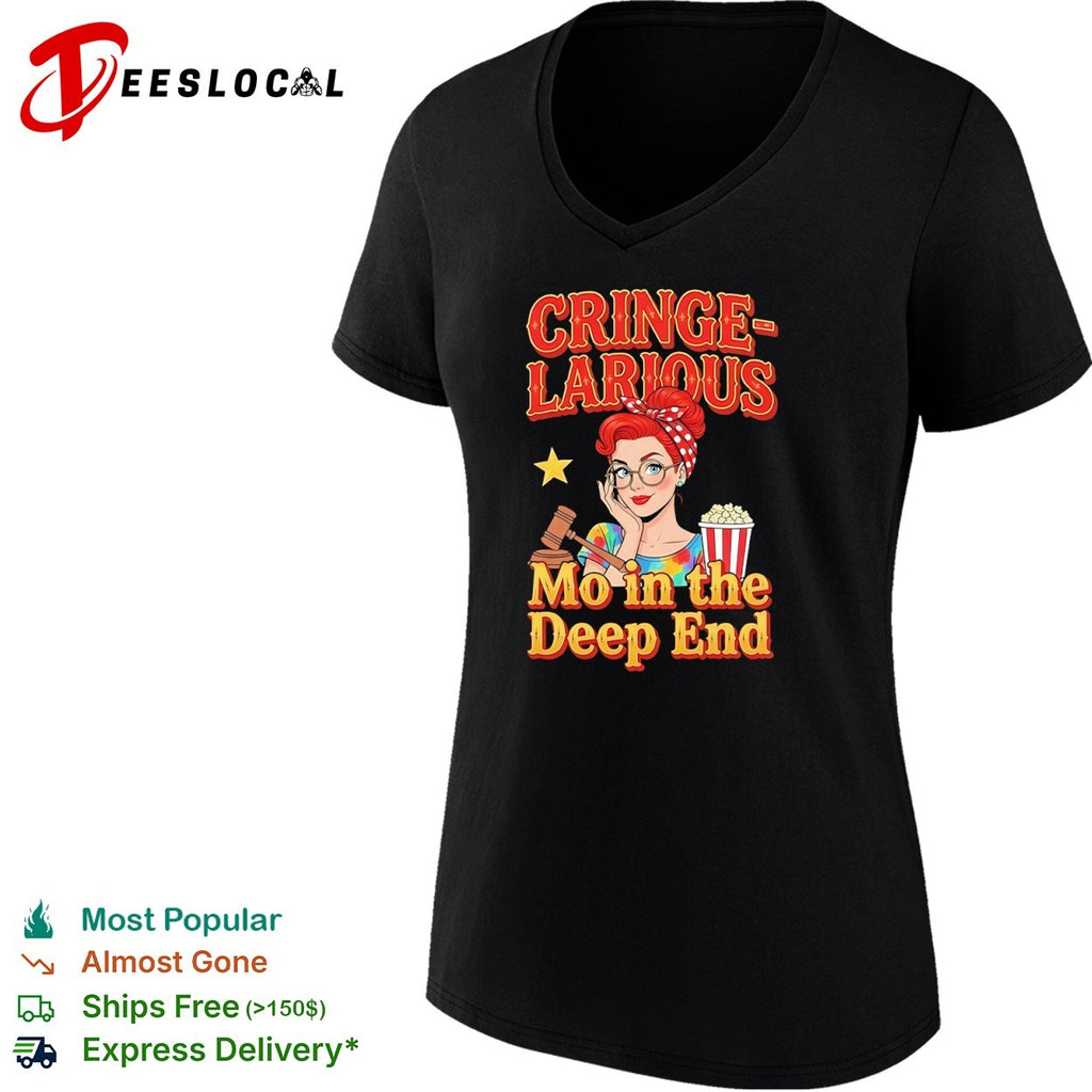 Cringelarious Mo in the Deep End Pop Culture Parody Movie Judge Gavel Popcorn shirt