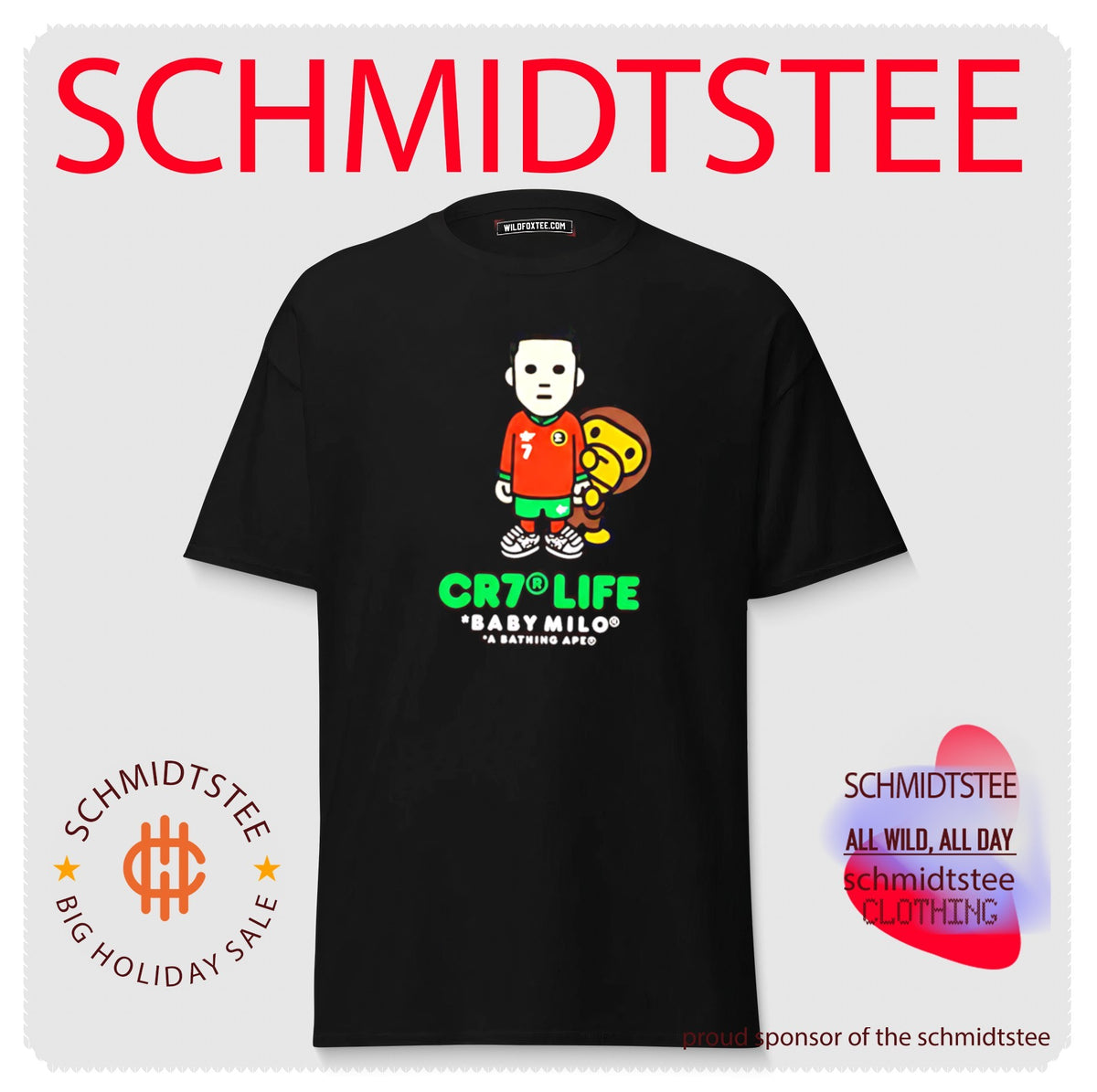 Cristiano Ronaldo X BAPE CR7 Life Baby Milo A Bathing Ape Shirt