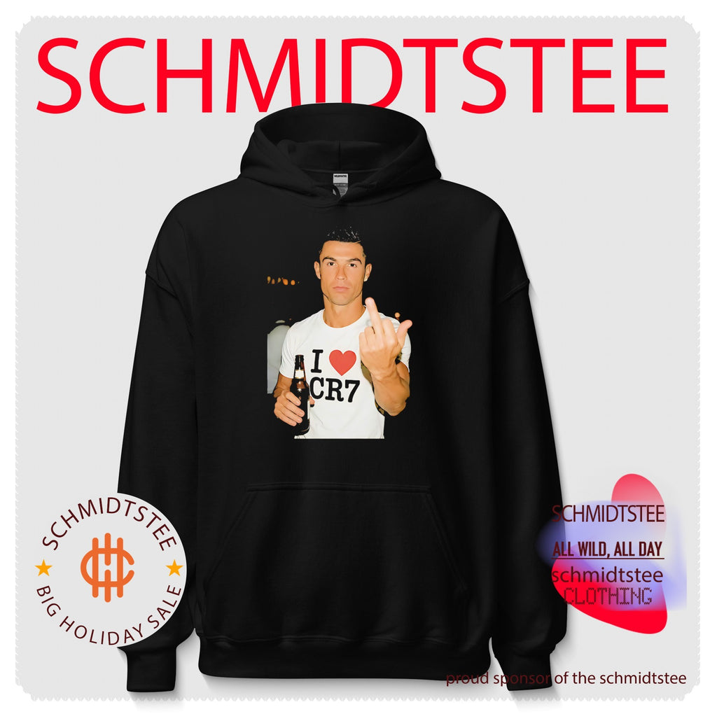 Cristiano Ronaldo holding beer middle finger shirt
