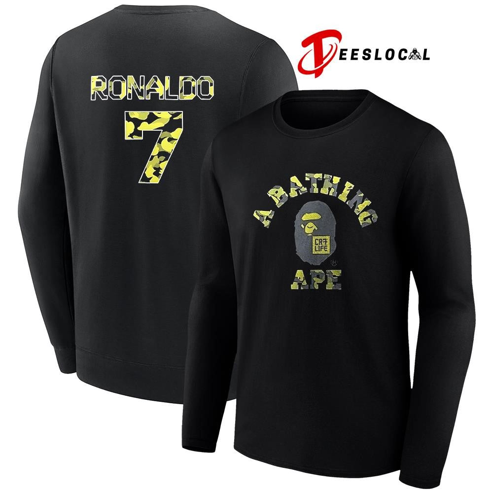 CristianoRonaldoXBAPECR7lifecollectionABathingApeCamonumber7shirt