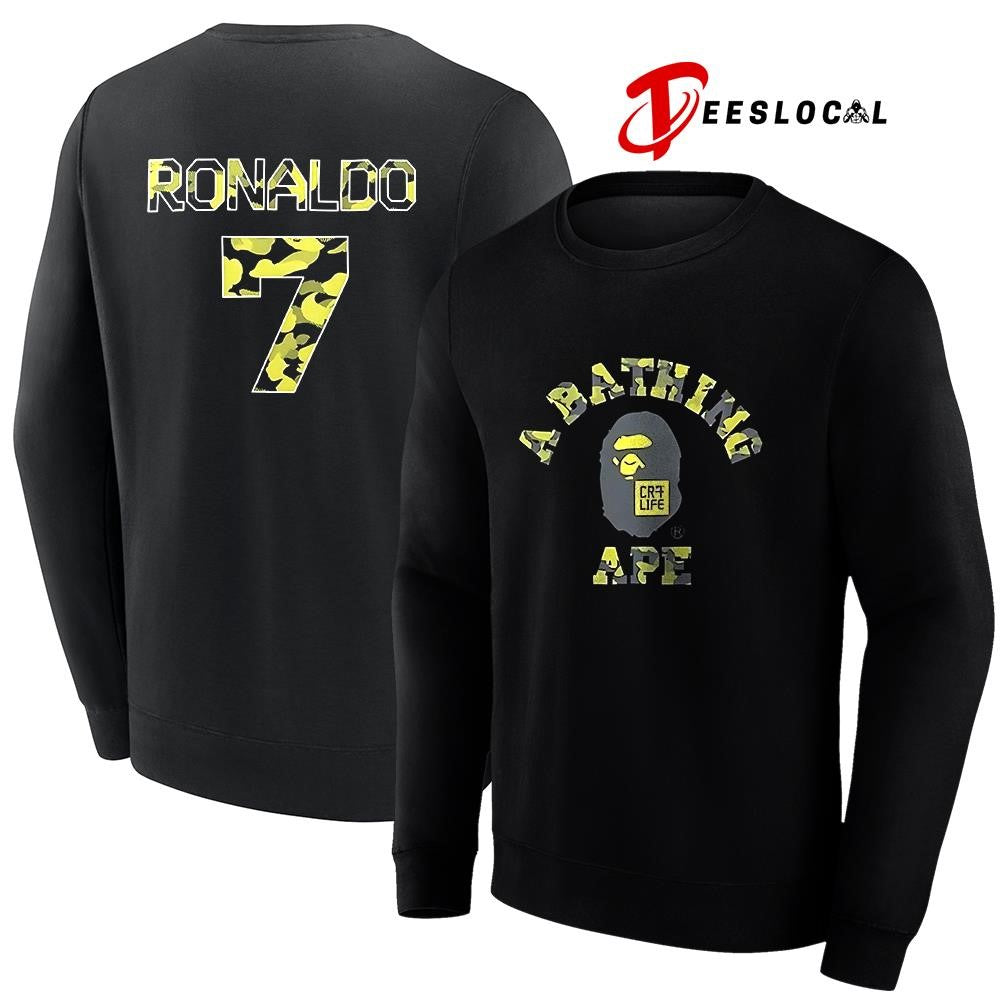 CristianoRonaldoXBAPECR7lifecollectionABathingApeCamonumber7shirt