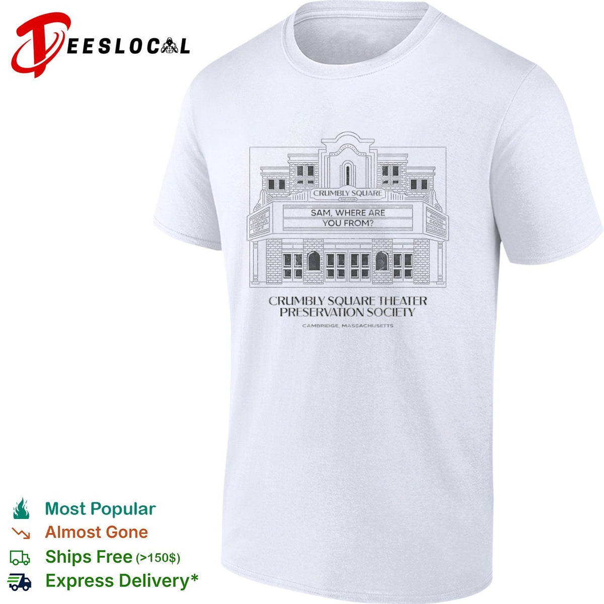Crumbly Square Theater Sam Where Are You From Strobe Reading Light Angry Goose shirt