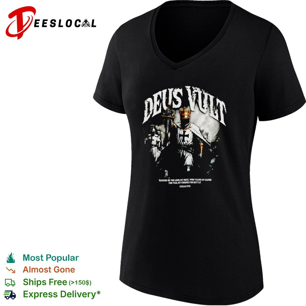 Crusader Deus Vult religious knight sword blessed be the Lord shirt