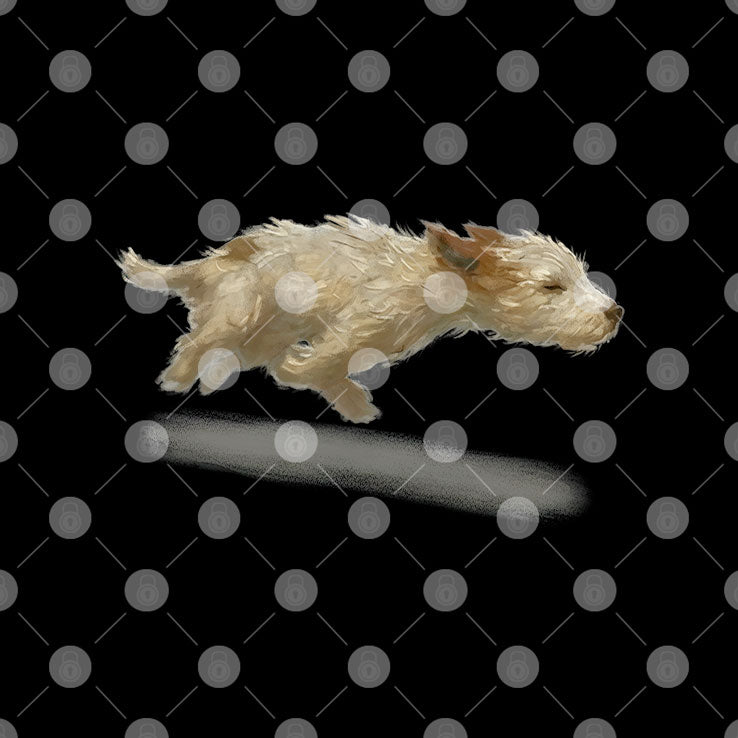 Cute Running Dog Art Print T Shirt