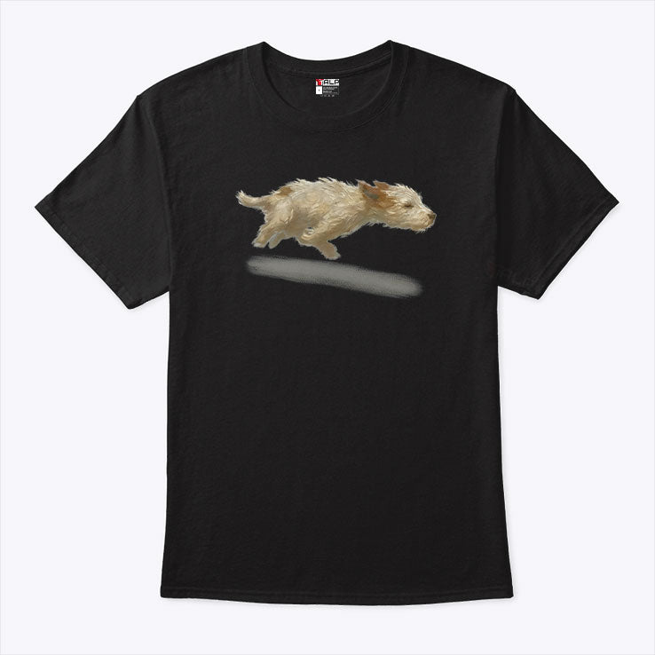 Cute Running Dog Art Print T Shirt