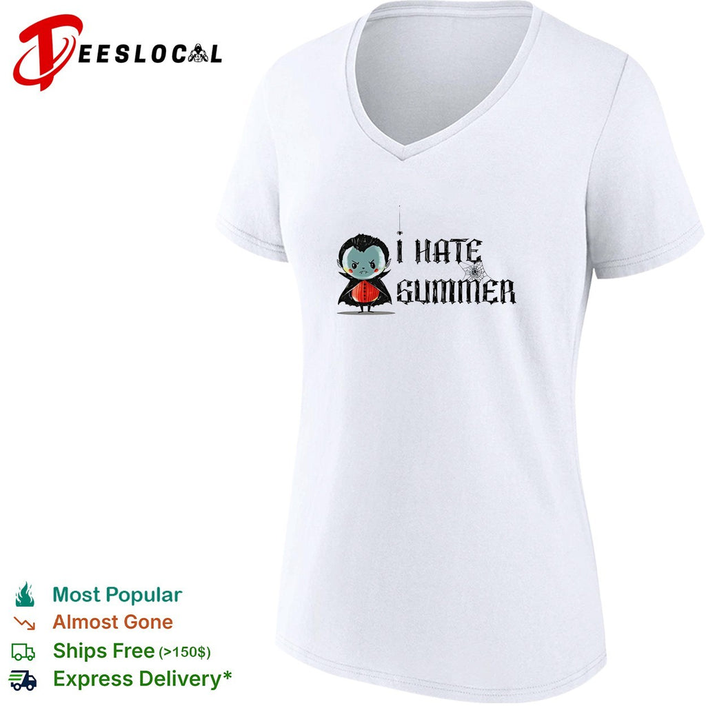 Cute vampire I hate summer Halloween humor shirt