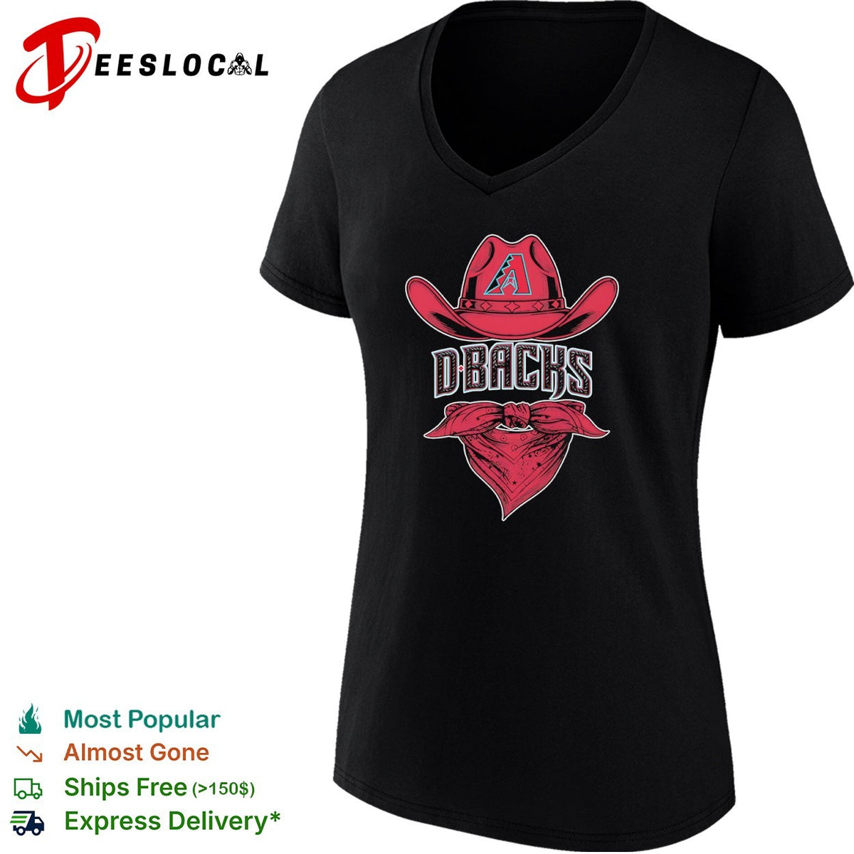 D-Backs Arizona Diamondbacks MLB Cowboy Hat and Bandana Baseball shirt