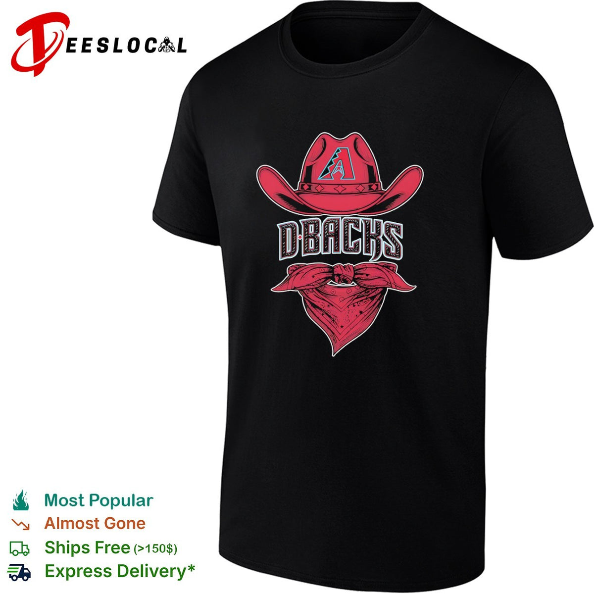 D-Backs Arizona Diamondbacks MLB Cowboy Hat and Bandana Baseball shirt