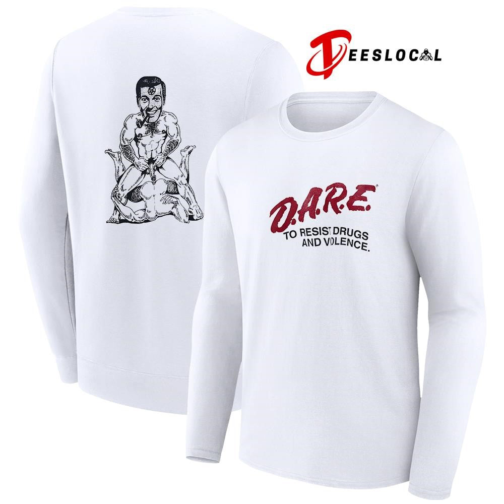DARE to resist drugs and violence caricature graphic shirt
