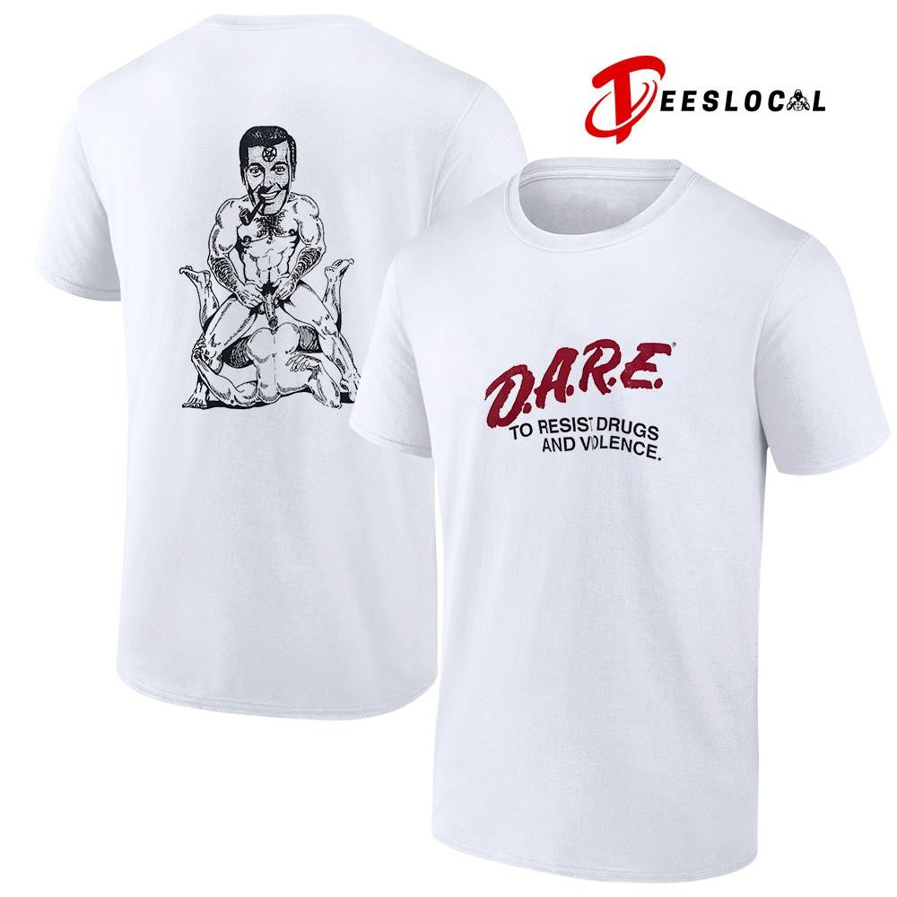 DARE to resist drugs and violence caricature graphic shirt