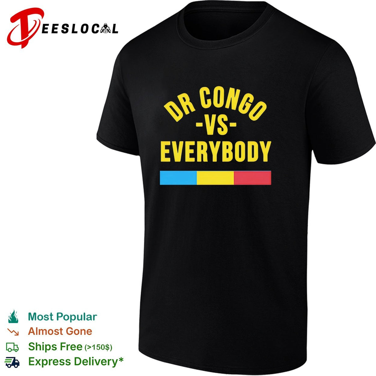 DR Congo vs everybody flag soccer pride shirt