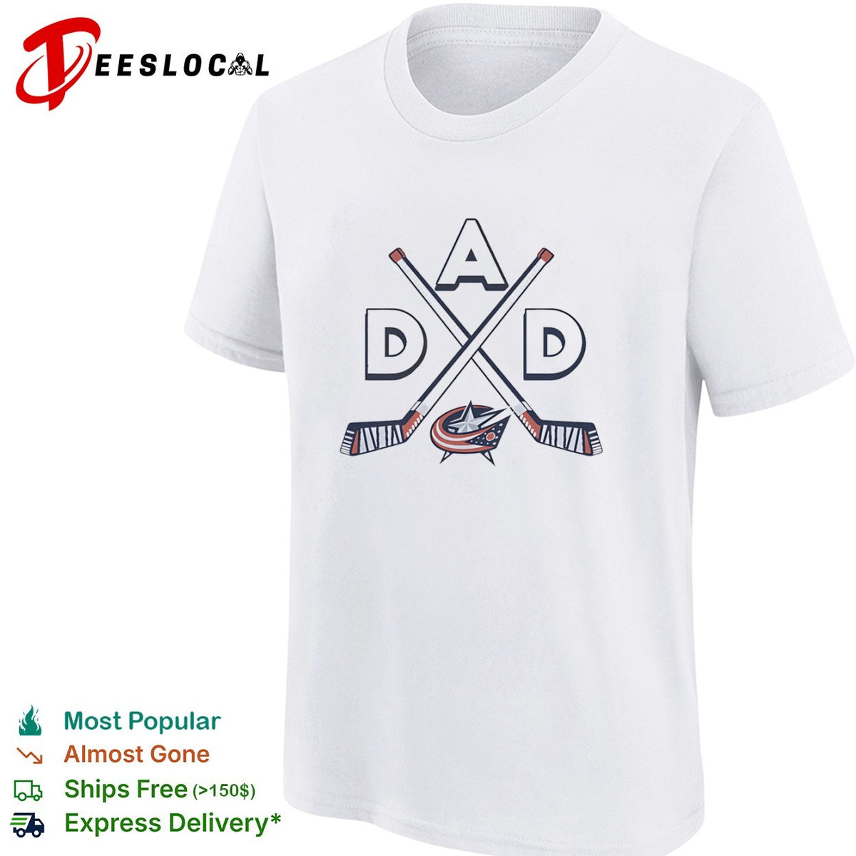Dad Columbus Blue Jackets Ice Hockey Logo shirt