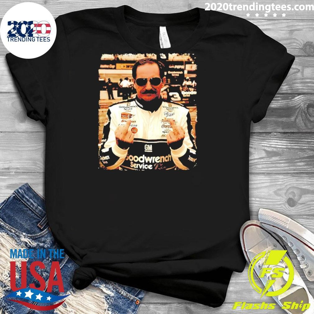 Dale Earnhardt Middle Finger Nascar Racing Vintage Shirt