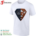 Dallas Cowboys Texas Longhorns Superman shield split dual fan logo shirt