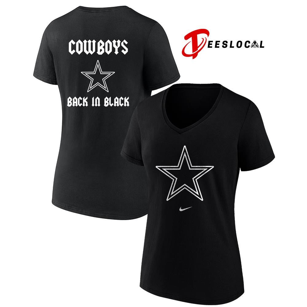 Dallas Cowboys back in black logo shirt
