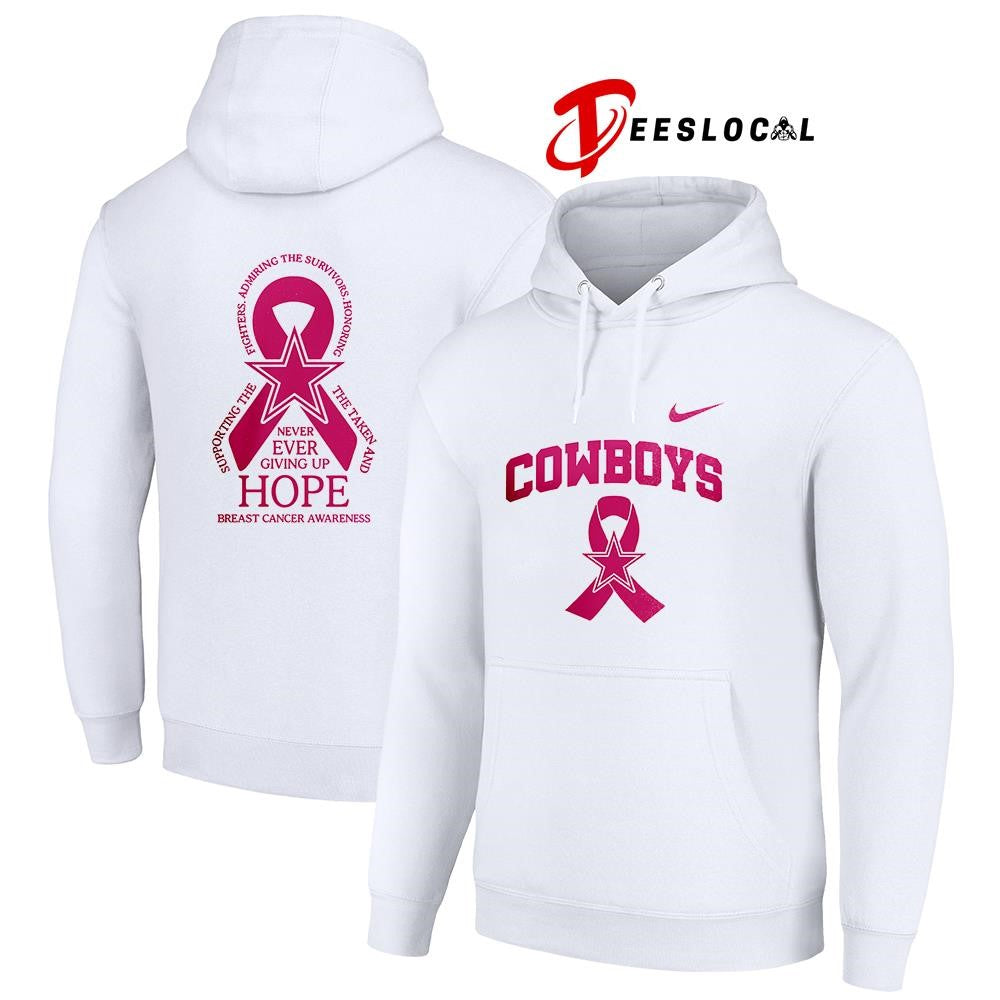 Dallas Cowboys never ever giving up hope breast cancer awareness shirt