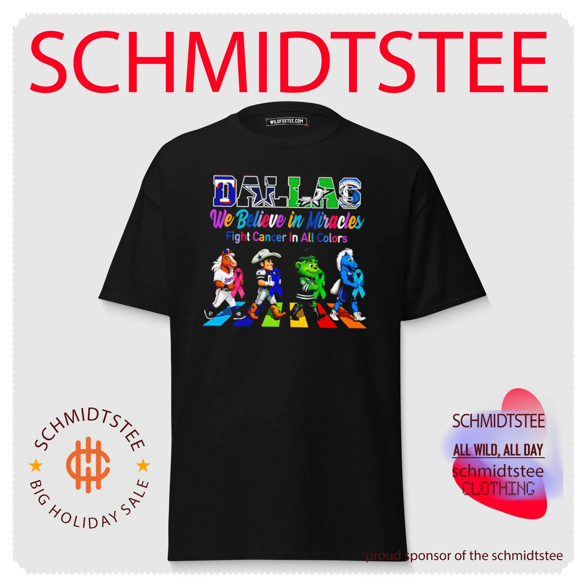 Dallas Sports We believe in Miracles fight cancer on all color abbey road shirt