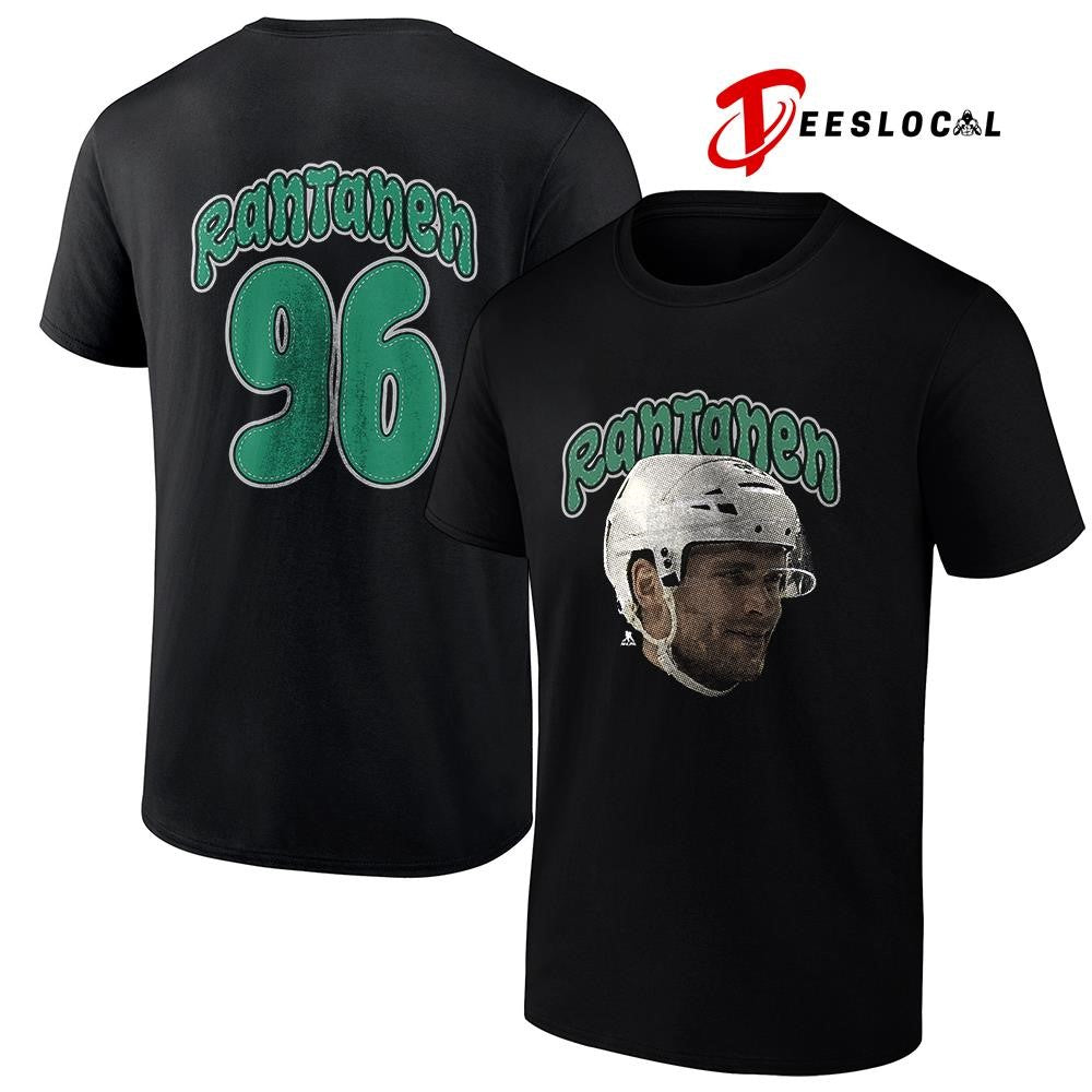 Dallas Stars Mikko Rantanen portrait name and number shirt