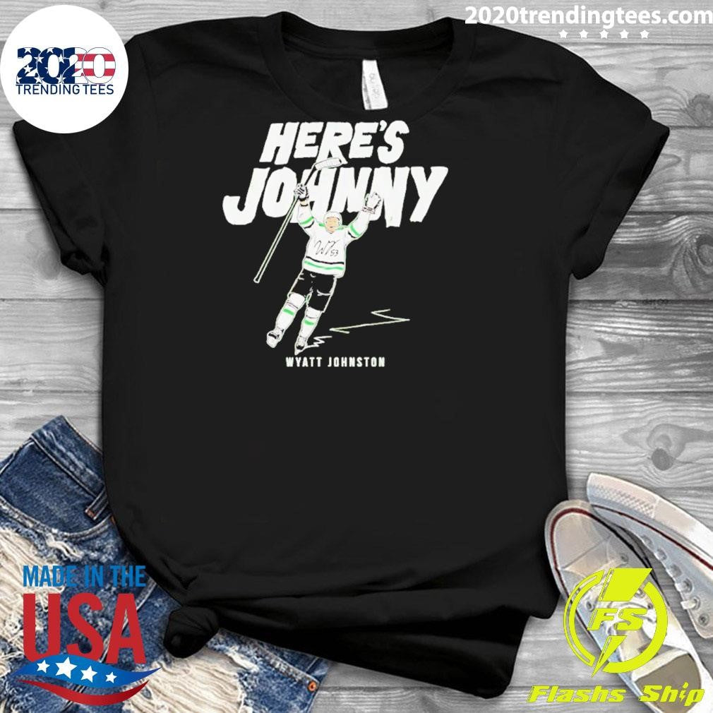 Dallas Stars Wyatt Johnston Here’s Johnny Signature Shirt