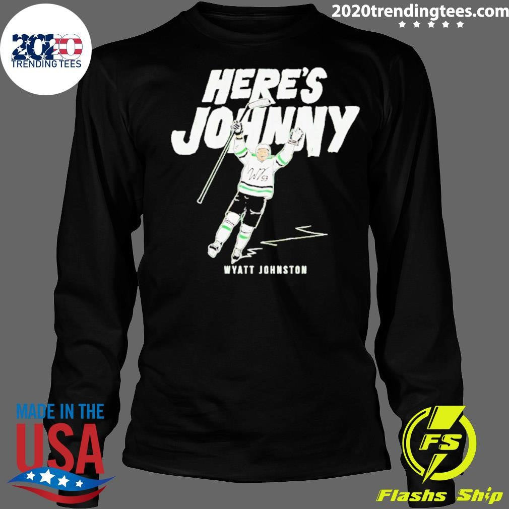 Dallas Stars Wyatt Johnston Here’s Johnny Signature Shirt