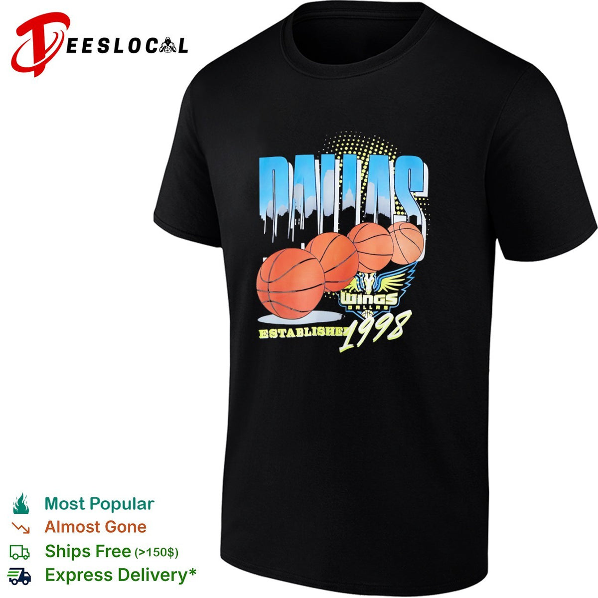 Dallas Wings Established 1998 basketball team shirt