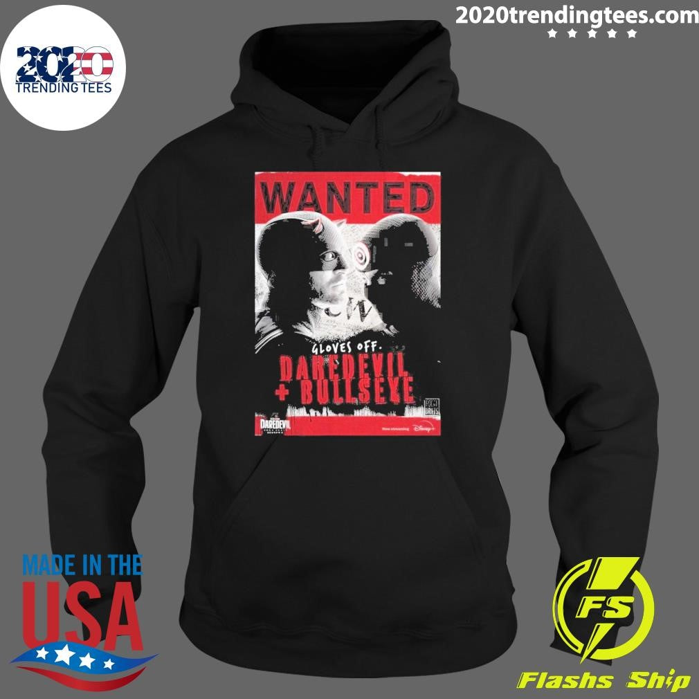 Daredevil Born Again Season 2 Wanted Poster Gloves Off Daredevil With Bullseye Shirt