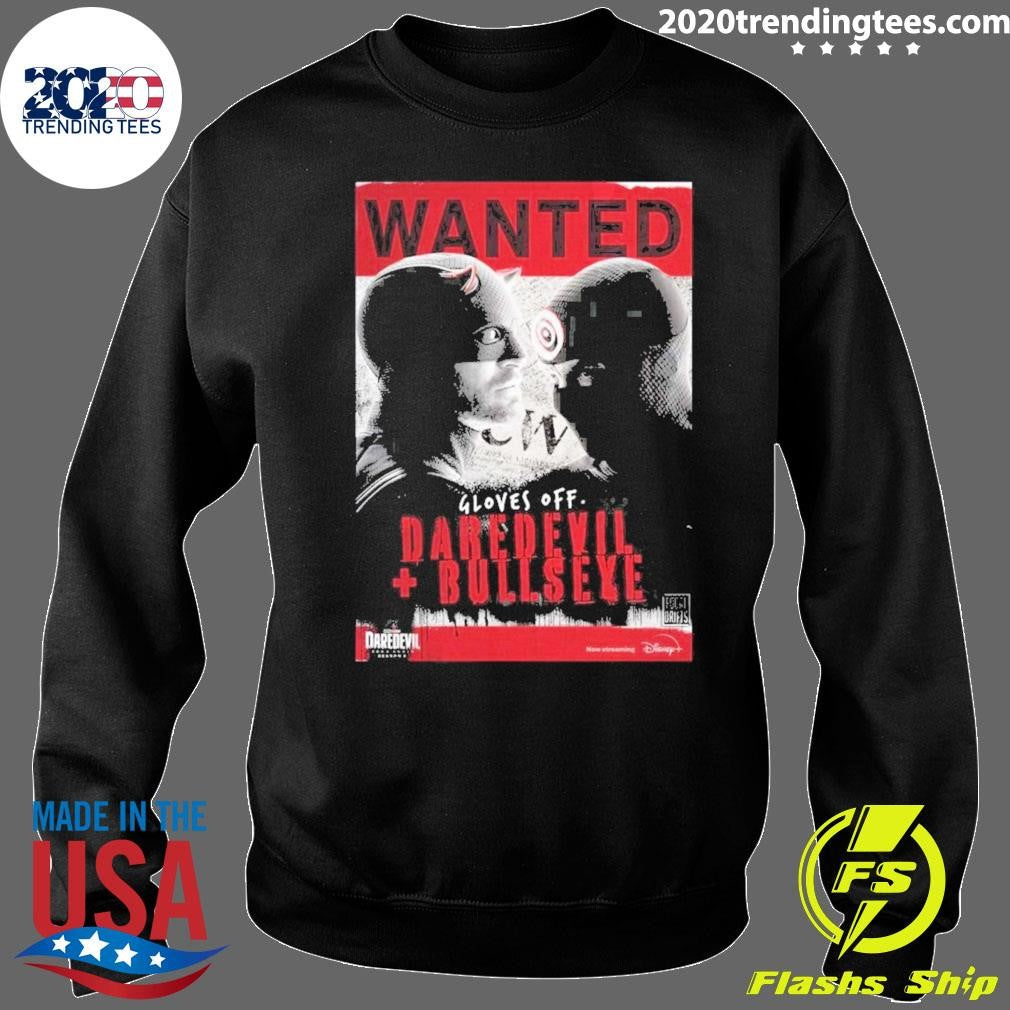 Daredevil Born Again Season 2 Wanted Poster Gloves Off Daredevil With Bullseye Shirt