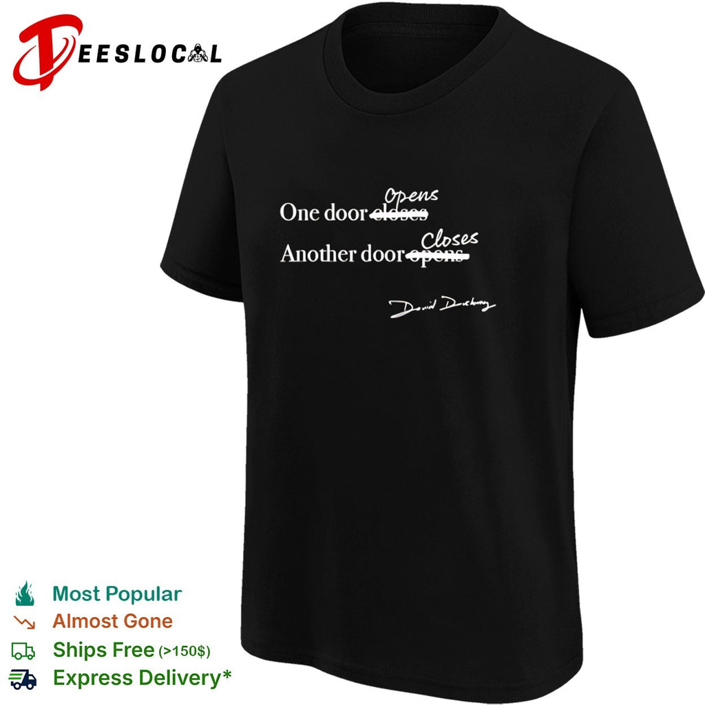 David Duchovny crossed out one door opens another closes shirt