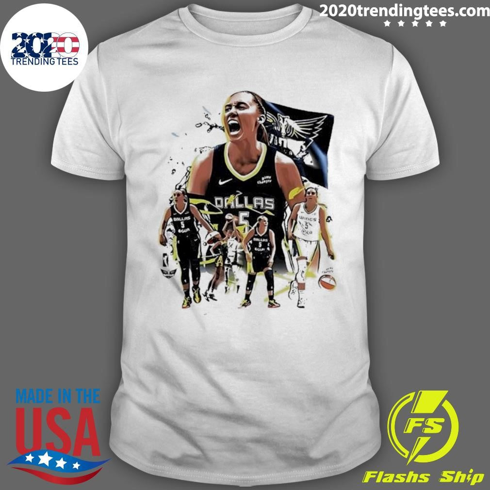 DeMar DeRozan wearing Paige Bueckers Dallas Wings Tee Shirt