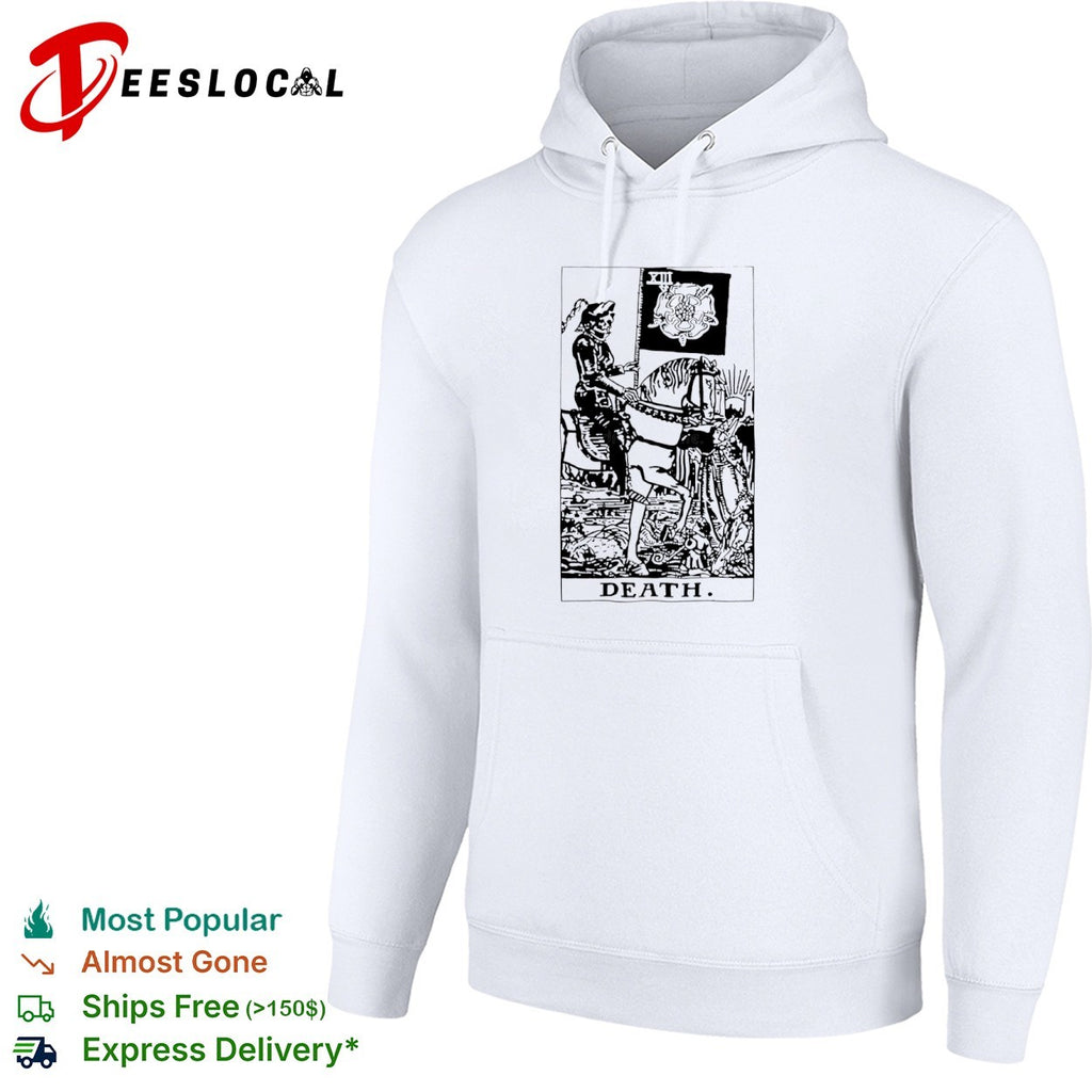Death Tarot Card XIII Skeleton Riding Horse and Black Rose shirt