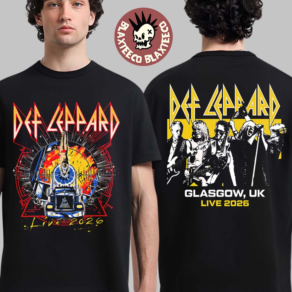 Def Leppard Live 2026 Tour UK And EU Merch Glasgow UK Event T-Shirt