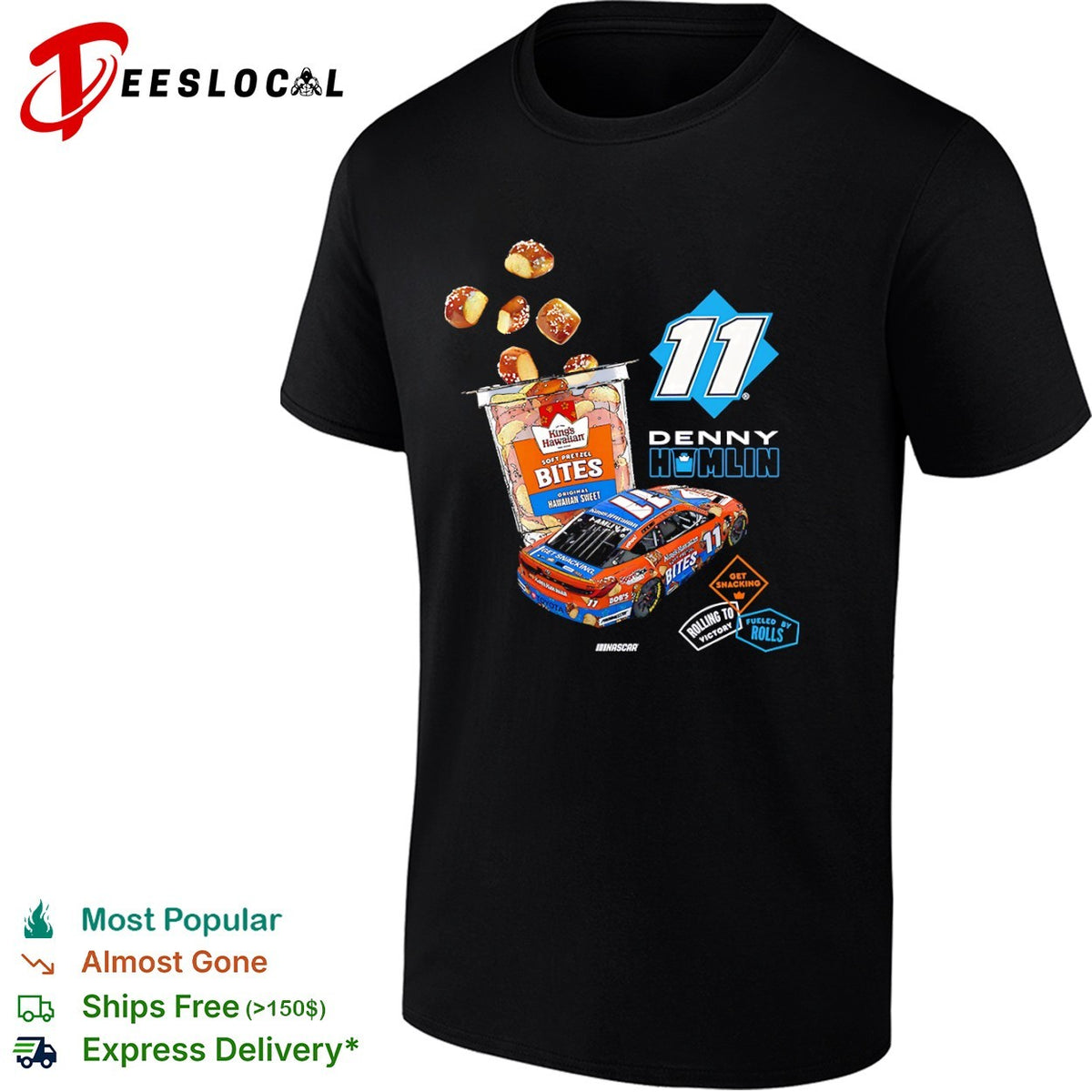 Denny Hamlin 11 Joe Gibbs Racing Nascar Kings Hawaiian Soft Pretzel Bites shirt