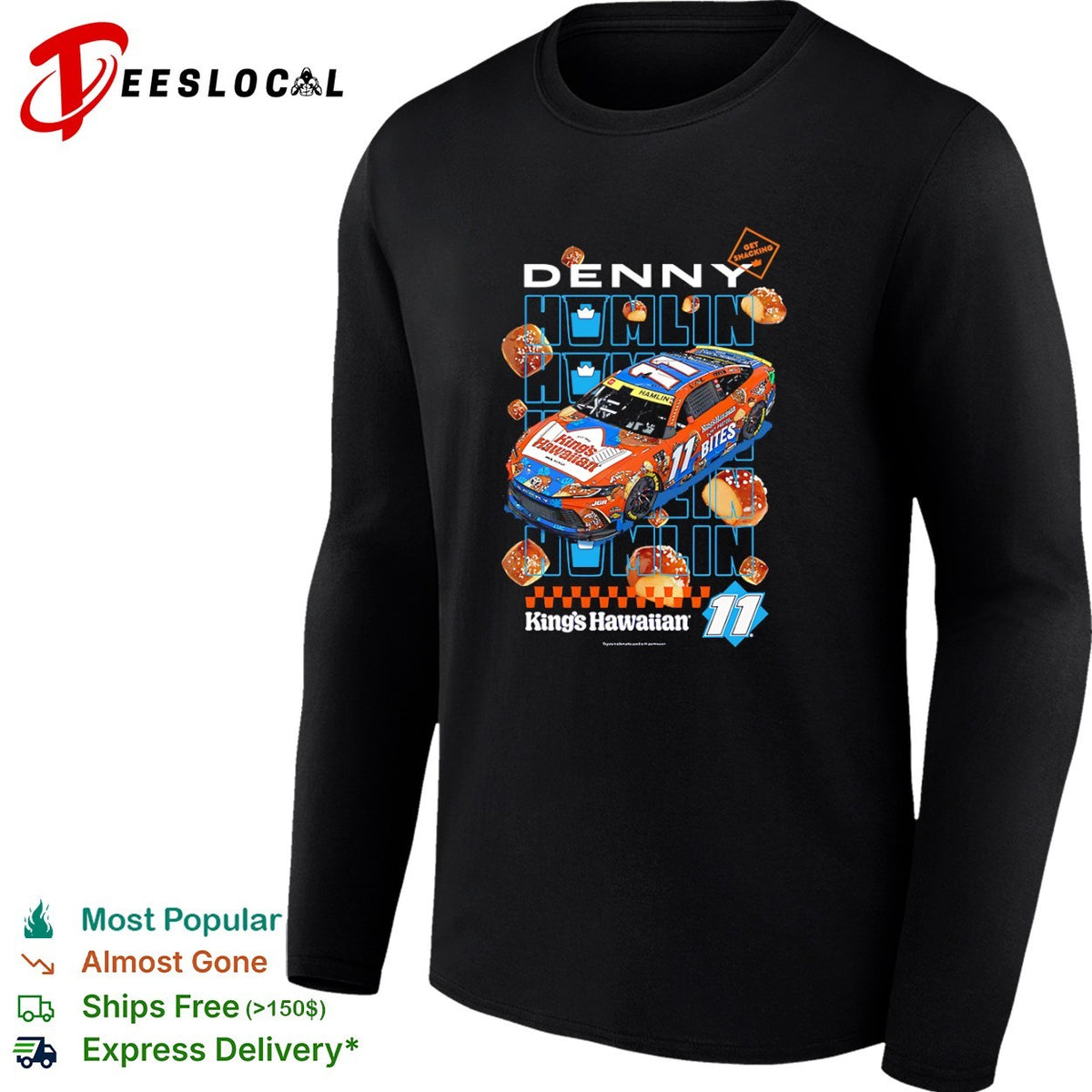 Denny Hamlin Joe Gibbs Racing NASCAR King’s Hawaiian Soft Pretzel Bites 11 shirt
