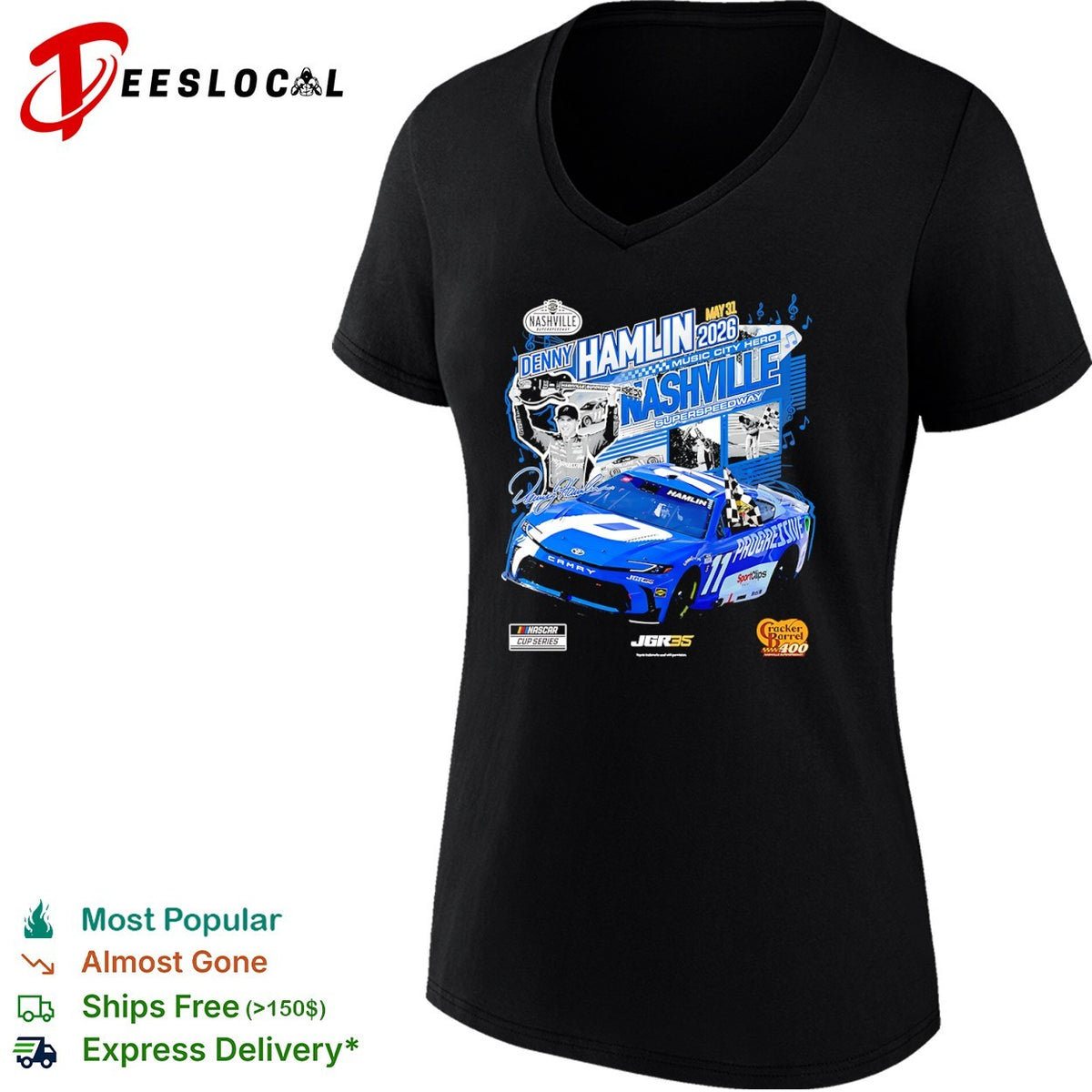Denny Hamlin Nashville Superspeedway Cracker Barrel 400 NASCAR Cup Series 2026 shirt