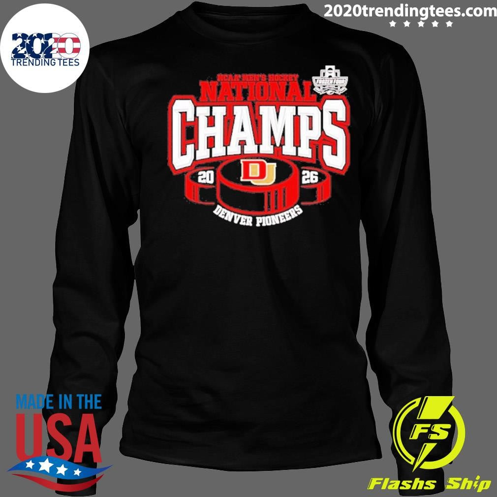 Denver Pioneers 2026 Ncaa Frozen Four Men’s Ice Hockey National Champions Hockey Puck Shirt