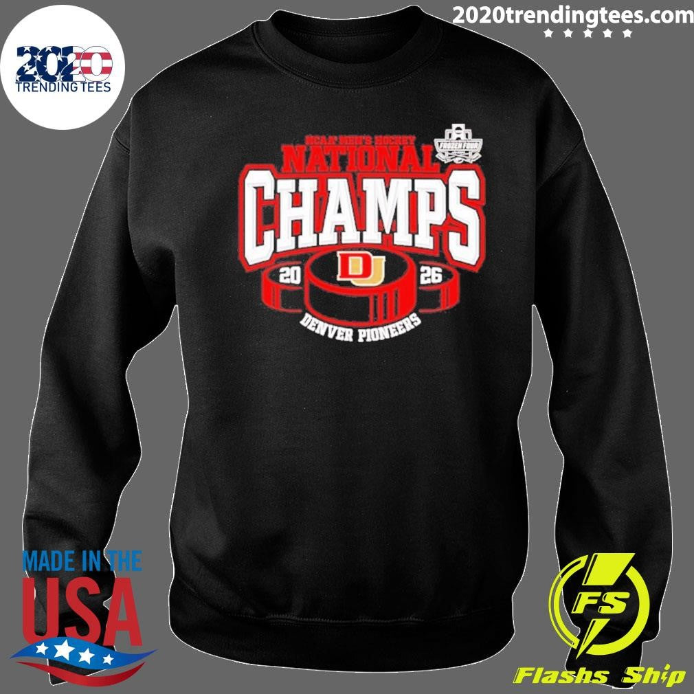 Denver Pioneers 2026 Ncaa Frozen Four Men’s Ice Hockey National Champions Hockey Puck Shirt