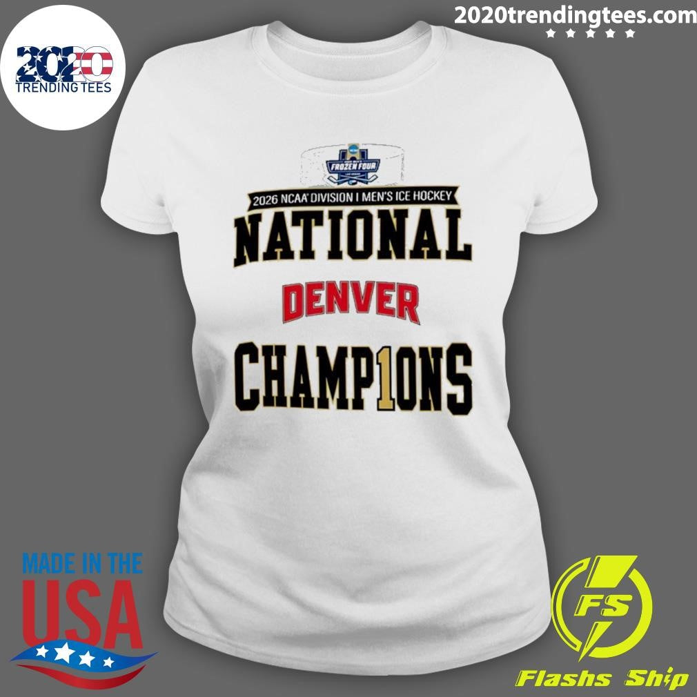 Denver Pioneers 2026 Ncaa Frozen Four Men’s Ice Hockey National Champions Locker Room Shirt
