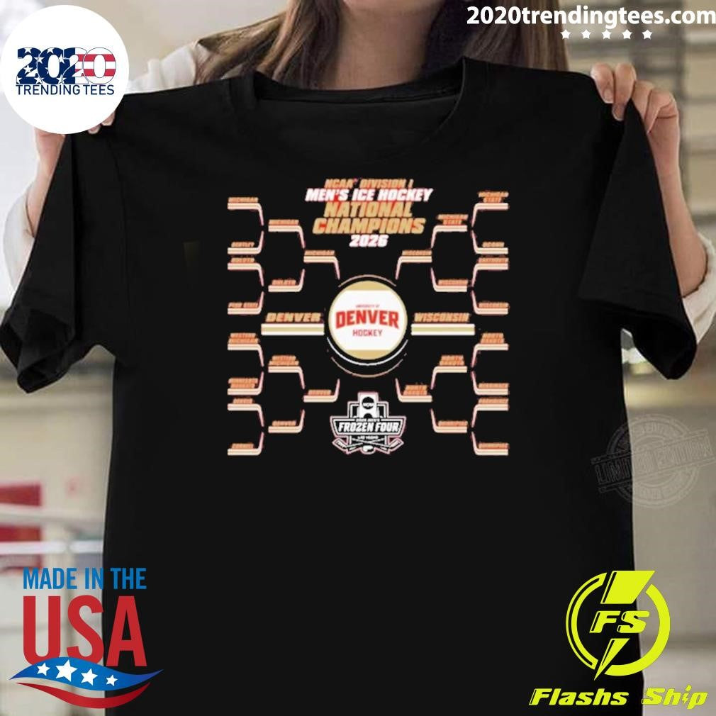 Denver Pioneers Blue 84 Unisex 2026 NCAA Frozen Four Men’s Ice Hockey National Champions Bracket Shirt