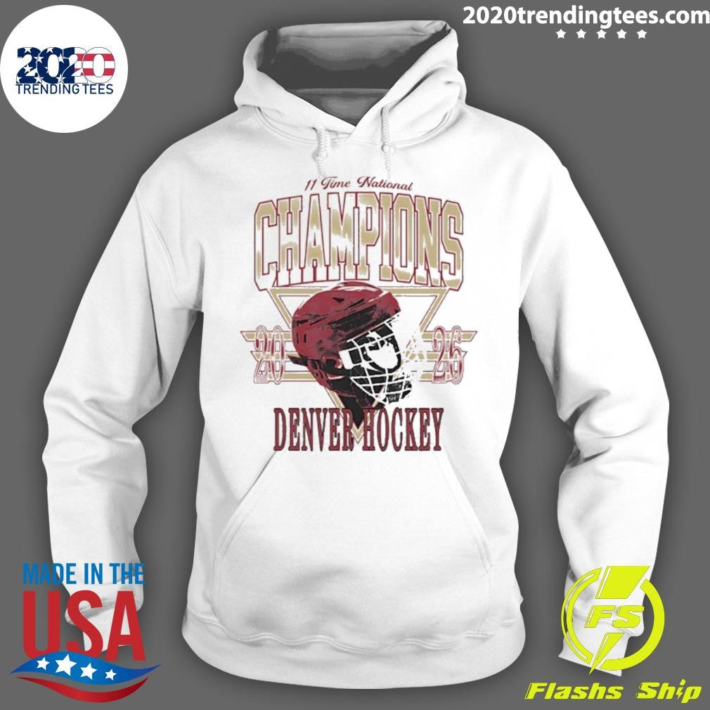 Denver Pioneers Men’s Ice Hockey 11 Time National Champions 2026 Helmets Shirt